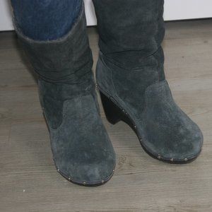 Lined Suede Clog Boots